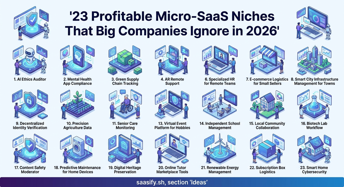 23 Profitable Micro-SaaS Niches That Big Companies Ignore in 2026 — 2