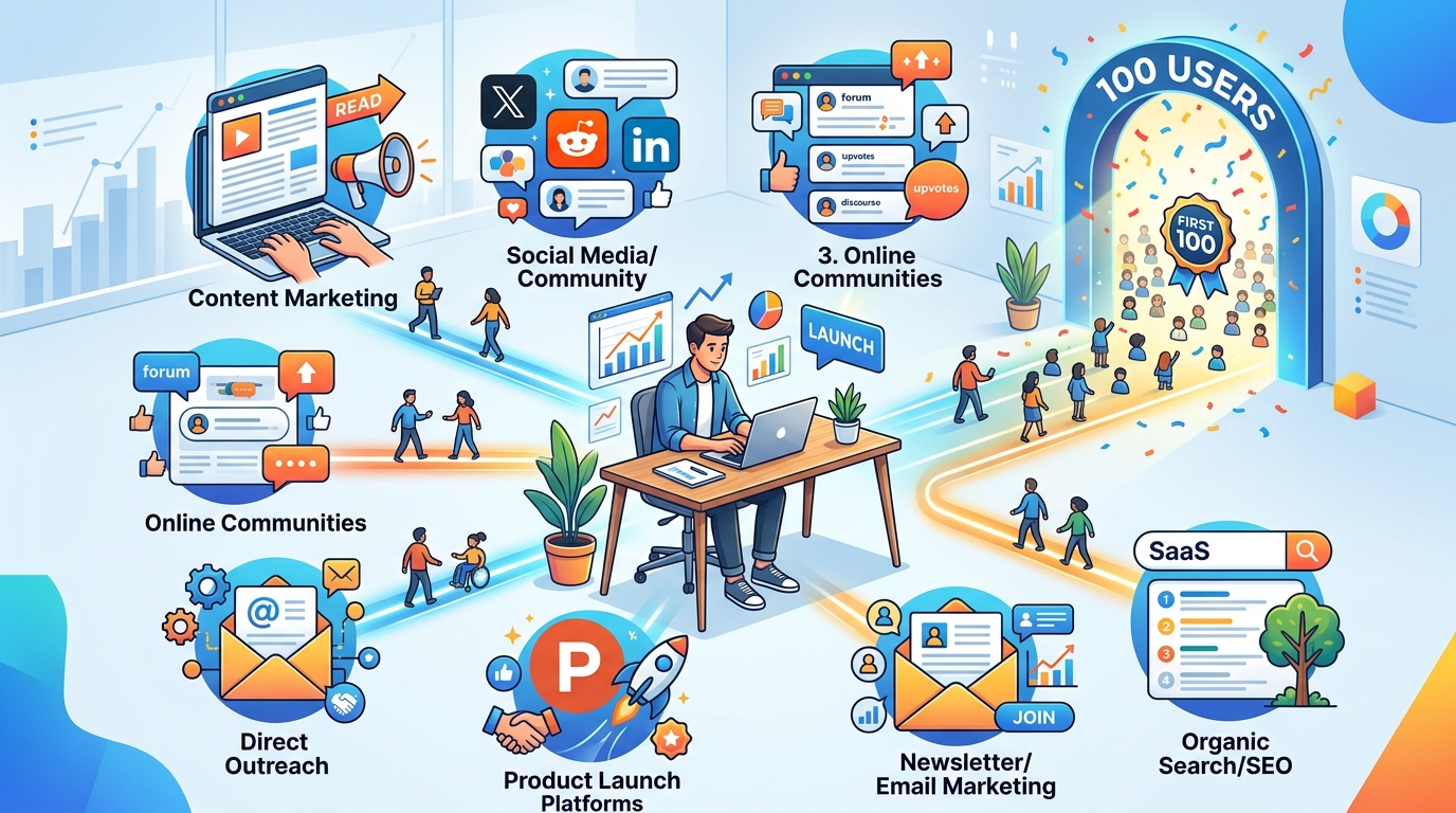 7 Distribution Channels Solo Founders Use to Get Their First 100 Users