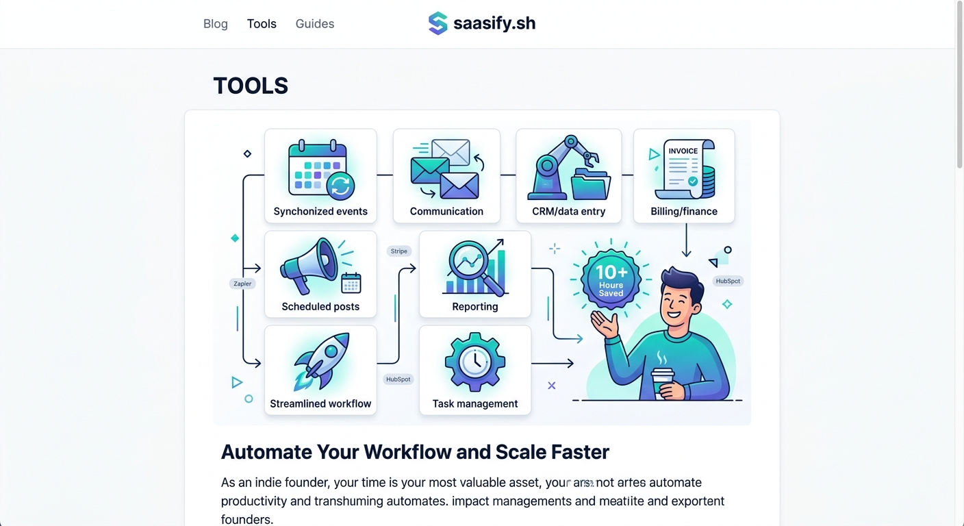 9 Automation Tools That Save Indie SaaS Founders 10+ Hours Every Week — 1