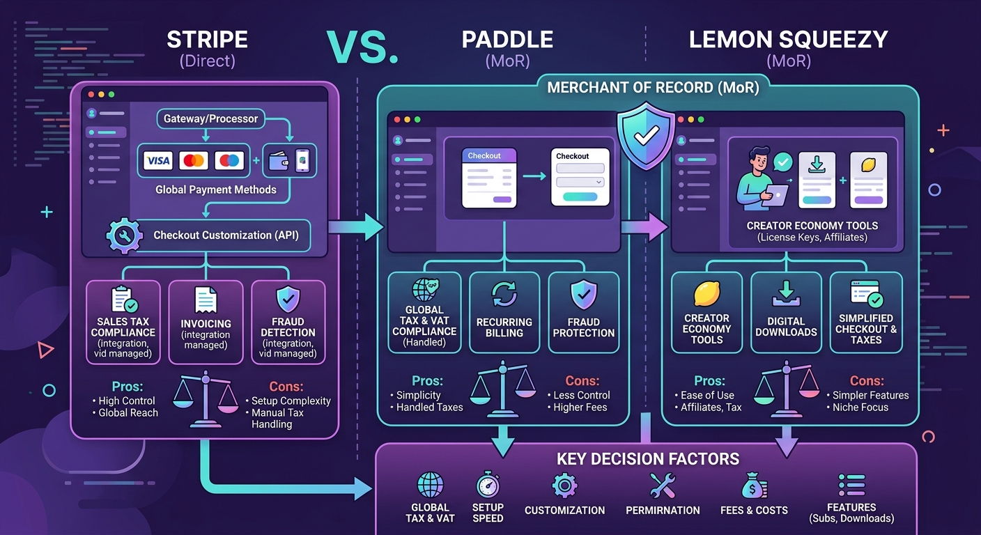How to Choose Between Stripe, Paddle, and Lemon Squeezy for Your SaaS Payments — 1