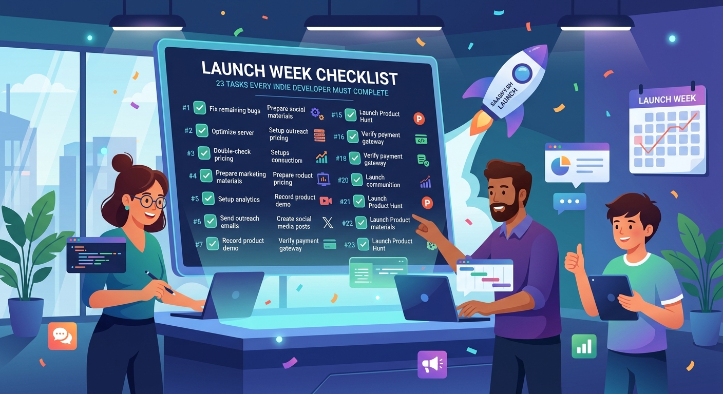 Launch Week Checklist: 23 Tasks Every Indie Developer Must Complete — 1