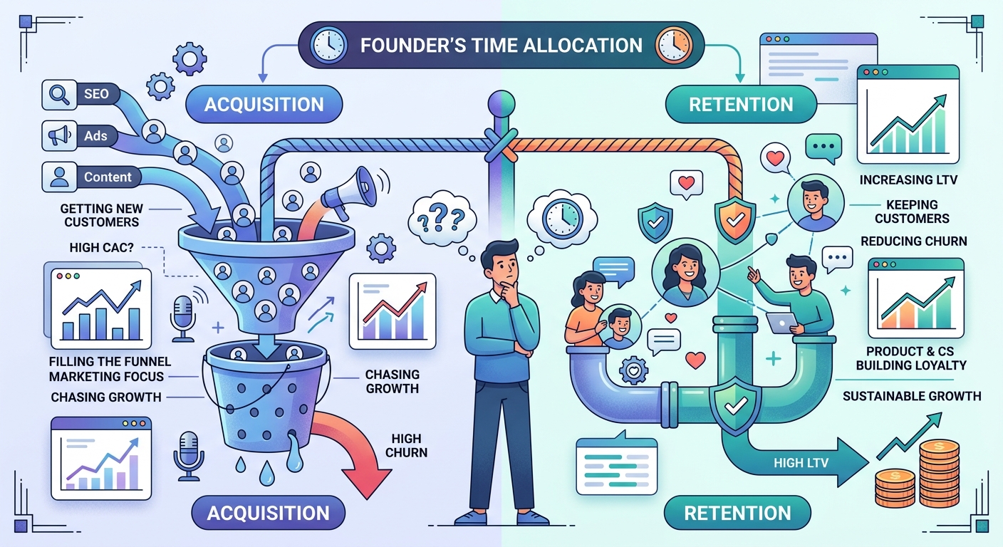 Retention vs Acquisition: Where Should Early-Stage SaaS Founders Focus Their Time? — 2