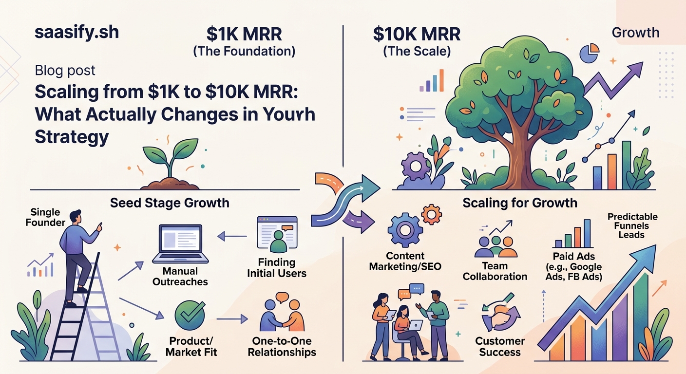 Scaling from $1K to $10K MRR: What Actually Changes in Your Growth Strategy — 2