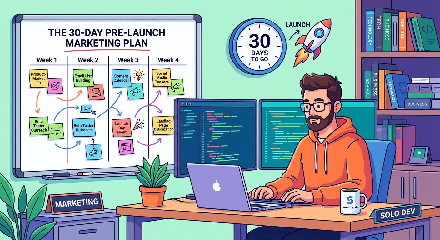 The 30-Day Pre-Launch Marketing Plan for Solo Developers — 2