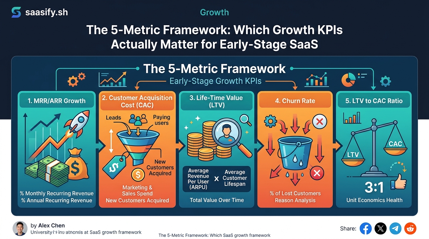 The 5-Metric Framework: Which Growth KPIs Actually Matter for Early-Stage SaaS — 2