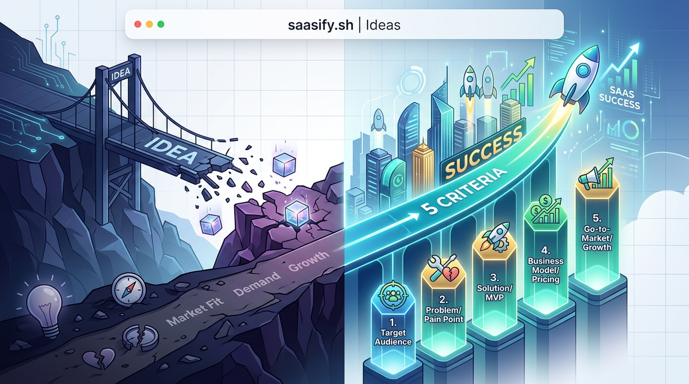 Why Most SaaS Ideas Fail (And the 5 Criteria That Predict Success)