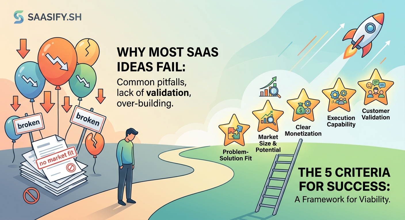 Why Most SaaS Ideas Fail (And the 5 Criteria That Predict Success) — 1