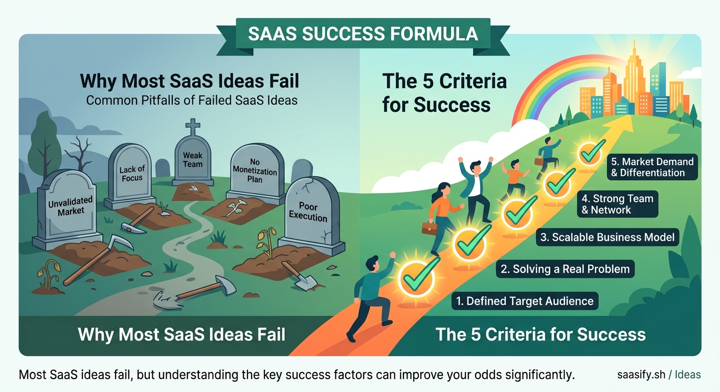 Why Most SaaS Ideas Fail (And the 5 Criteria That Predict Success) — 2