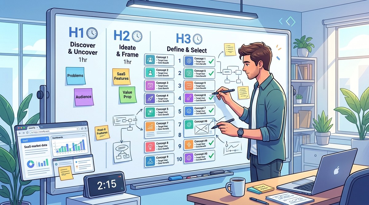 The 3-Hour Idea Sprint: A Step-by-Step Framework to Brainstorm 10 SaaS Concepts in One Sitting